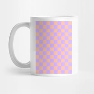 Peach and Purple Checkered Pattern Mug